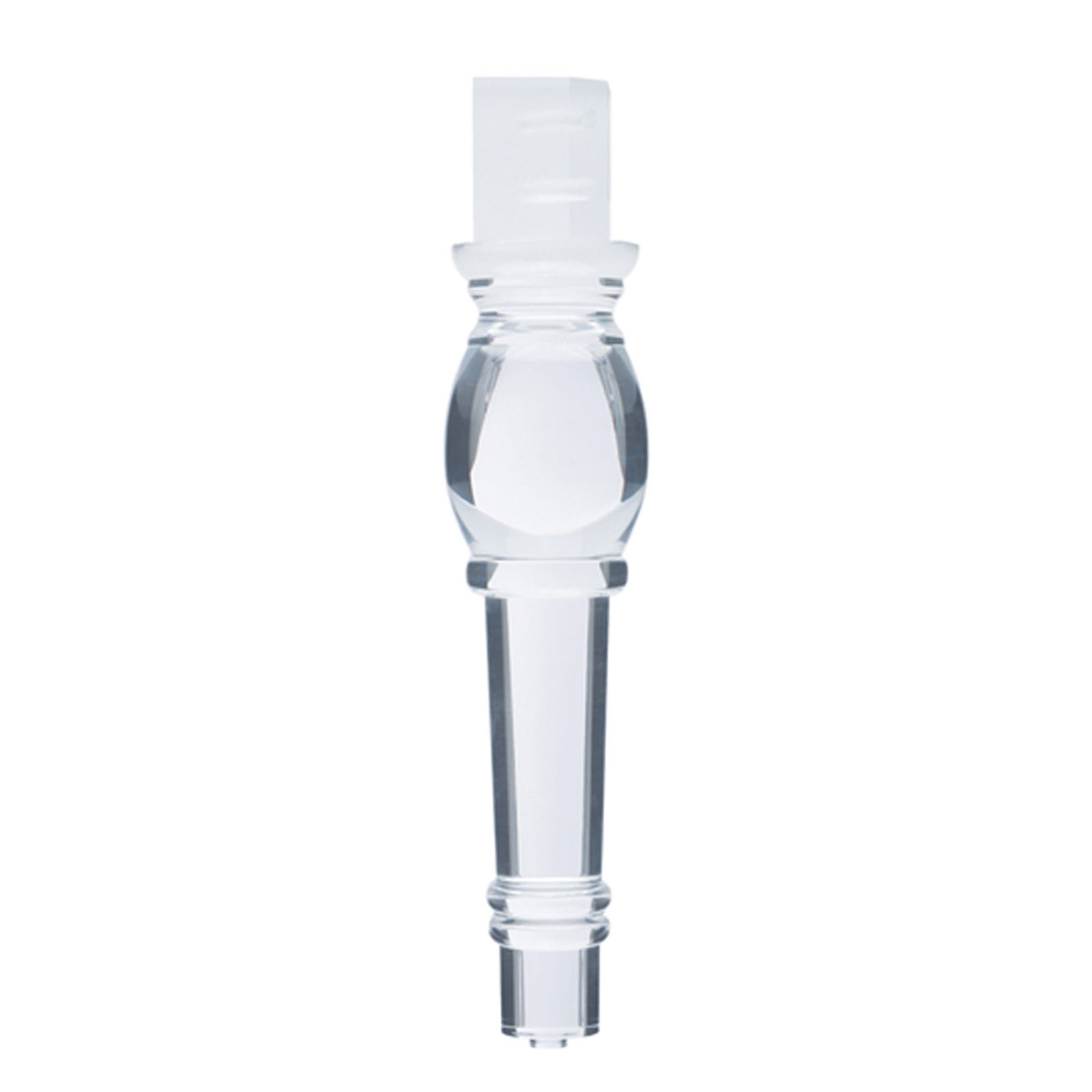 DADS - Furniture Legs - LDT1431 - Acrylic Leg w/ Hanger Bolt - 12.3" x (3.1" - 1.5")
