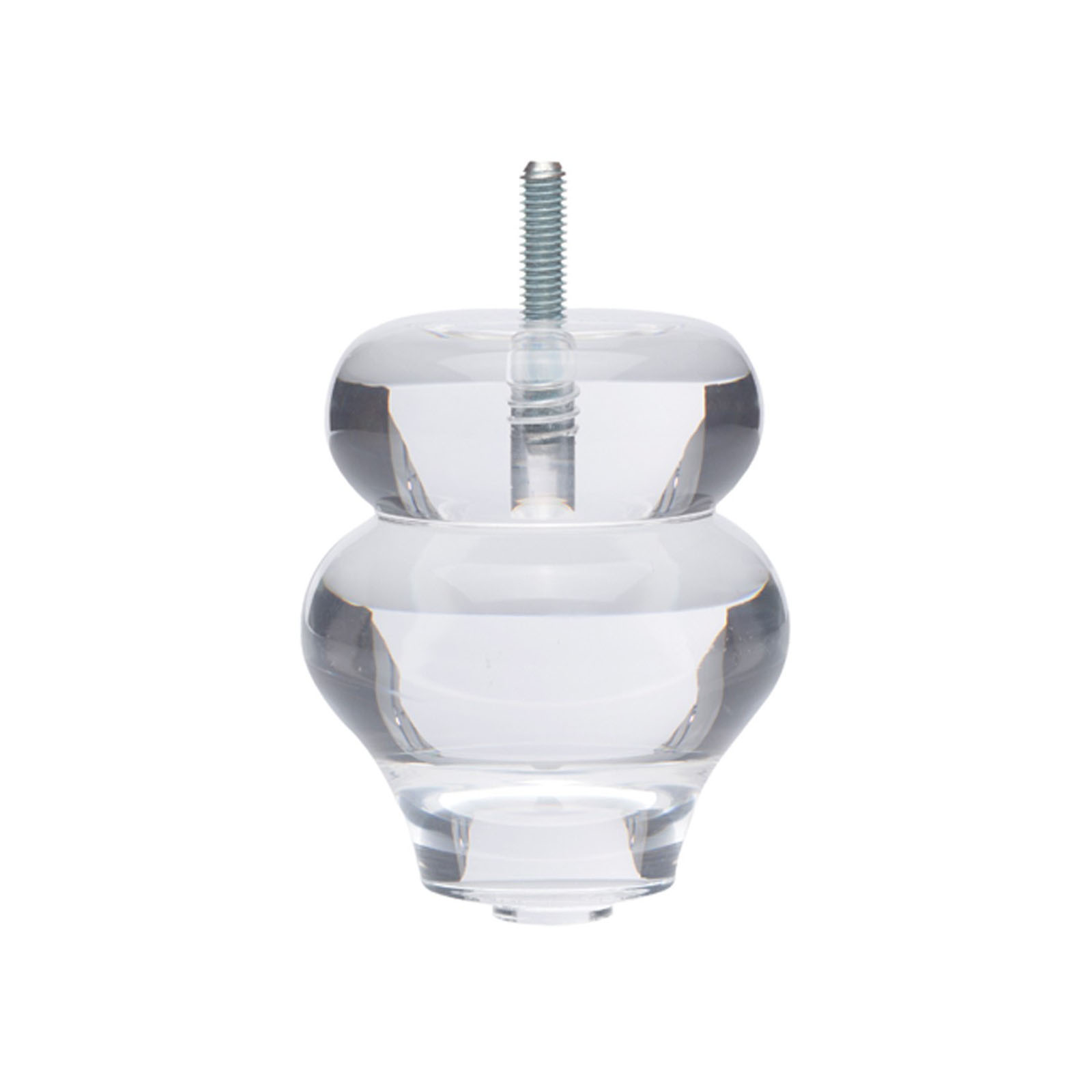 DADS - Furniture Legs - LDT3830 - Acrylic Leg w/ Hanger Bolt - 4" x (3" - 1.5")