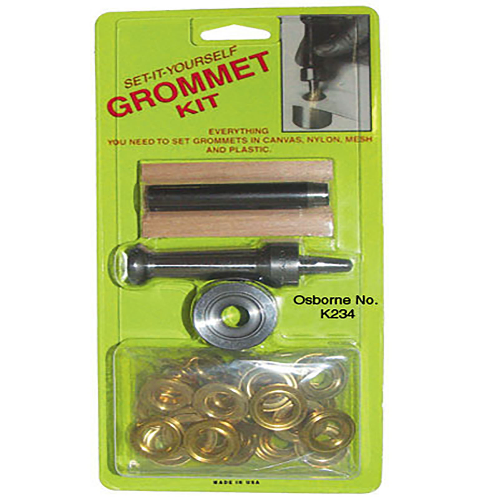 CS Osborne - No. K234 - Carded Grommet Kit - Brass - #0