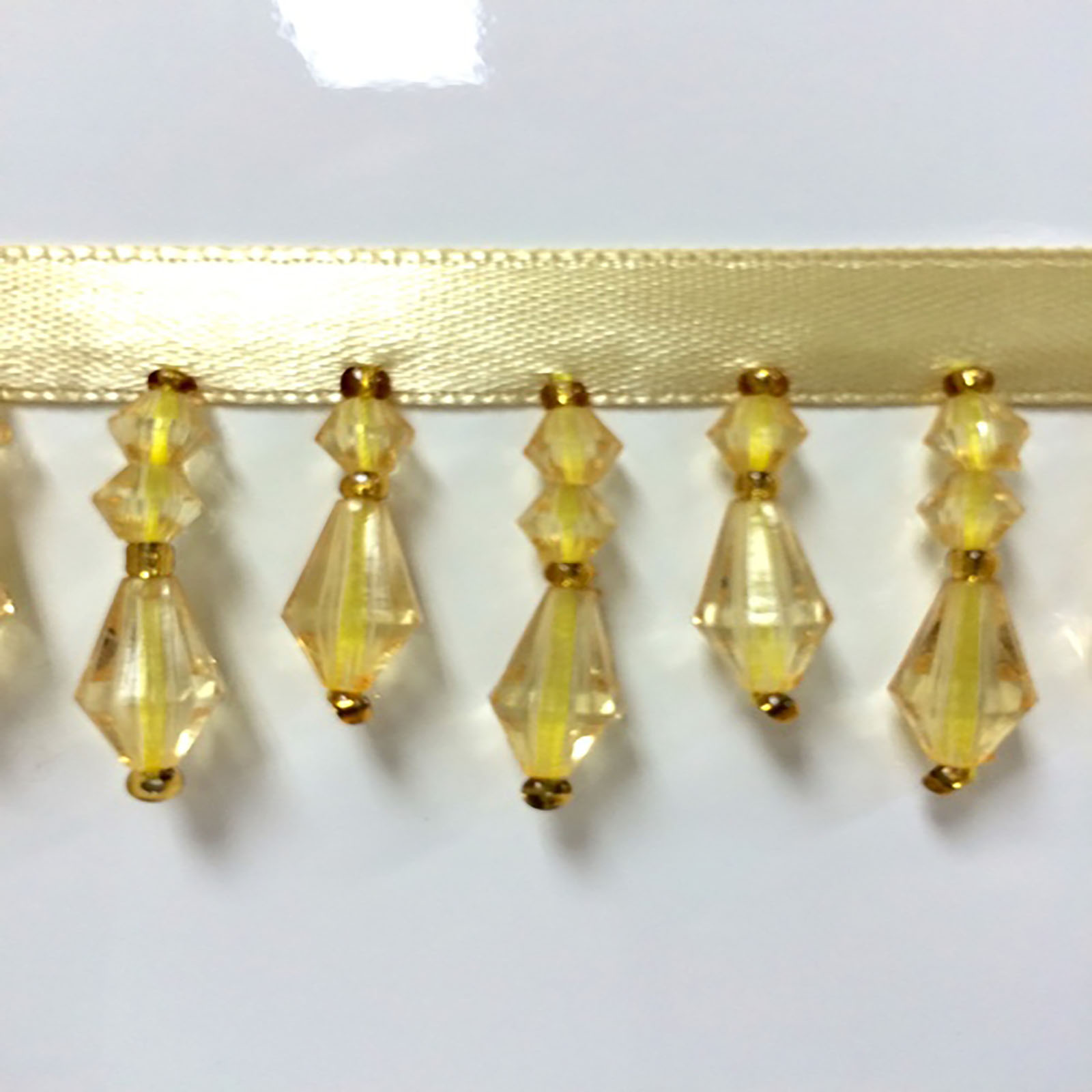 ECT CBF-3-12 - 1-1/2" Crystal Beaded Fringe - Antique Gold