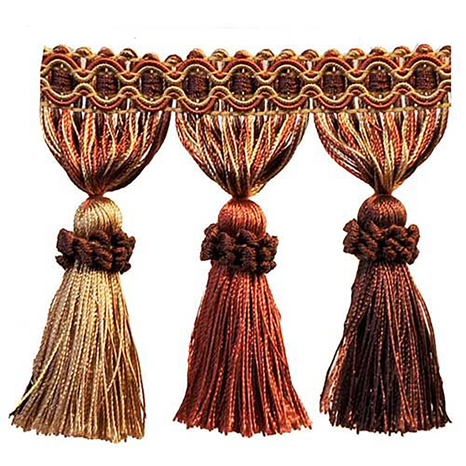 ECT-1478-0618 - Tassel Fringe - Brown and Rust